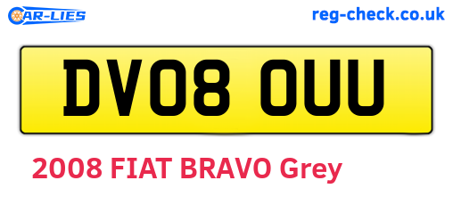 DV08OUU are the vehicle registration plates.