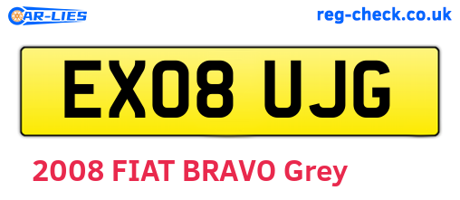EX08UJG are the vehicle registration plates.