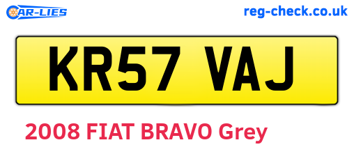 KR57VAJ are the vehicle registration plates.