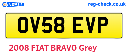 OV58EVP are the vehicle registration plates.
