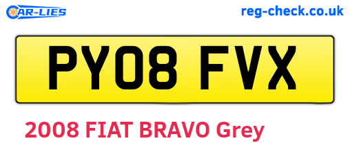 PY08FVX are the vehicle registration plates.