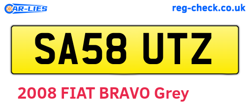 SA58UTZ are the vehicle registration plates.