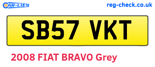 SB57VKT are the vehicle registration plates.