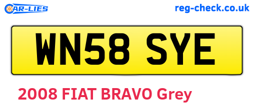 WN58SYE are the vehicle registration plates.