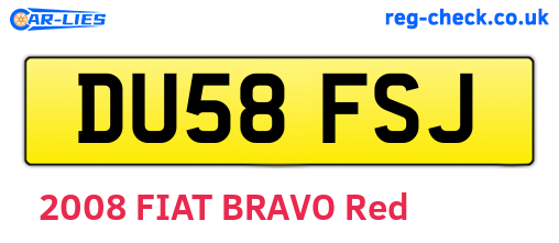 DU58FSJ are the vehicle registration plates.