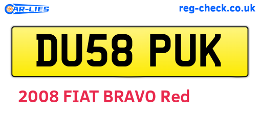 DU58PUK are the vehicle registration plates.