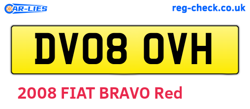 DV08OVH are the vehicle registration plates.