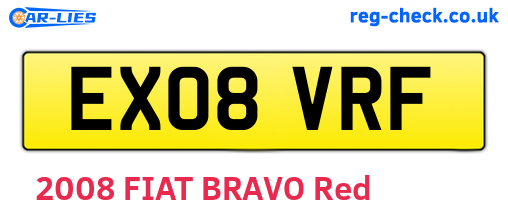 EX08VRF are the vehicle registration plates.