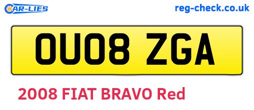 OU08ZGA are the vehicle registration plates.