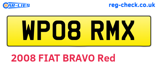 WP08RMX are the vehicle registration plates.