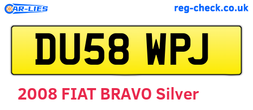 DU58WPJ are the vehicle registration plates.