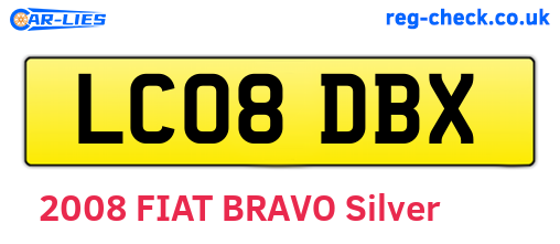 LC08DBX are the vehicle registration plates.