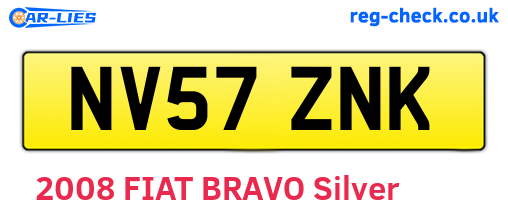 NV57ZNK are the vehicle registration plates.