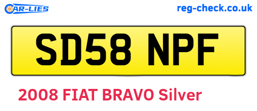 SD58NPF are the vehicle registration plates.