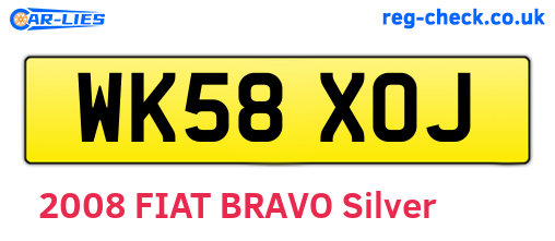 WK58XOJ are the vehicle registration plates.