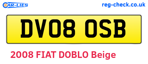 DV08OSB are the vehicle registration plates.