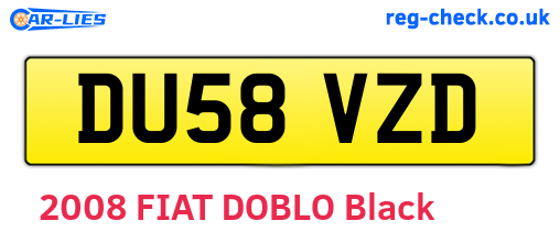 DU58VZD are the vehicle registration plates.