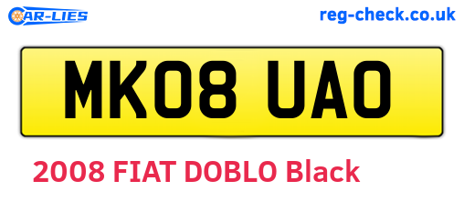 MK08UAO are the vehicle registration plates.