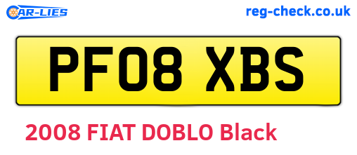 PF08XBS are the vehicle registration plates.