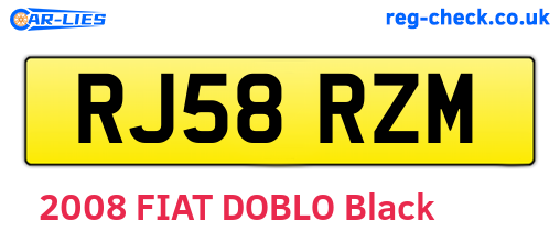 RJ58RZM are the vehicle registration plates.