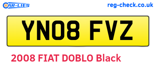 YN08FVZ are the vehicle registration plates.