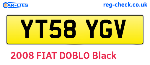 YT58YGV are the vehicle registration plates.