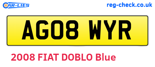 AG08WYR are the vehicle registration plates.