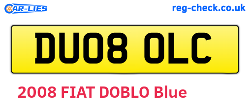 DU08OLC are the vehicle registration plates.