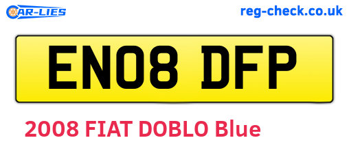 EN08DFP are the vehicle registration plates.
