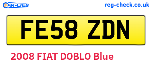 FE58ZDN are the vehicle registration plates.