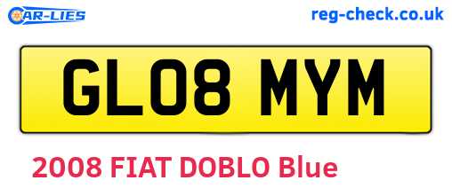 GL08MYM are the vehicle registration plates.