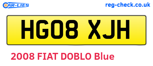 HG08XJH are the vehicle registration plates.
