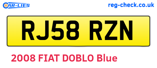 RJ58RZN are the vehicle registration plates.