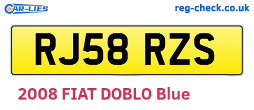RJ58RZS are the vehicle registration plates.