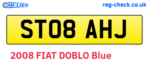ST08AHJ are the vehicle registration plates.