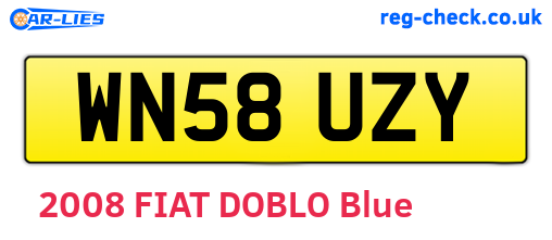 WN58UZY are the vehicle registration plates.