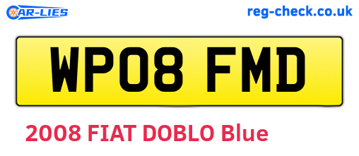 WP08FMD are the vehicle registration plates.