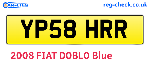 YP58HRR are the vehicle registration plates.