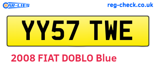 YY57TWE are the vehicle registration plates.