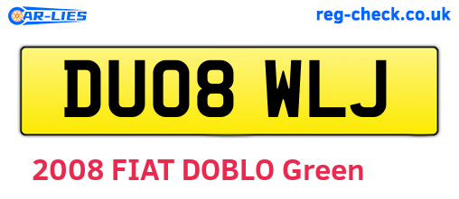 DU08WLJ are the vehicle registration plates.