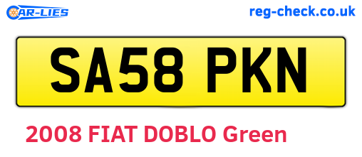 SA58PKN are the vehicle registration plates.