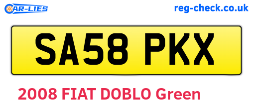 SA58PKX are the vehicle registration plates.