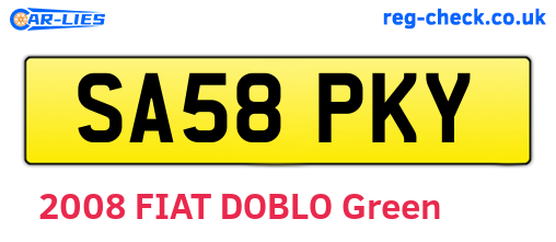 SA58PKY are the vehicle registration plates.