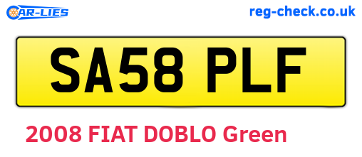 SA58PLF are the vehicle registration plates.