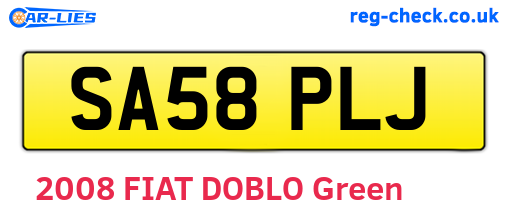 SA58PLJ are the vehicle registration plates.