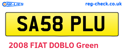 SA58PLU are the vehicle registration plates.