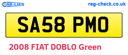 SA58PMO are the vehicle registration plates.