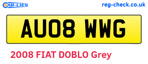 AU08WWG are the vehicle registration plates.