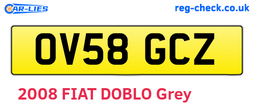 OV58GCZ are the vehicle registration plates.