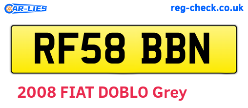 RF58BBN are the vehicle registration plates.